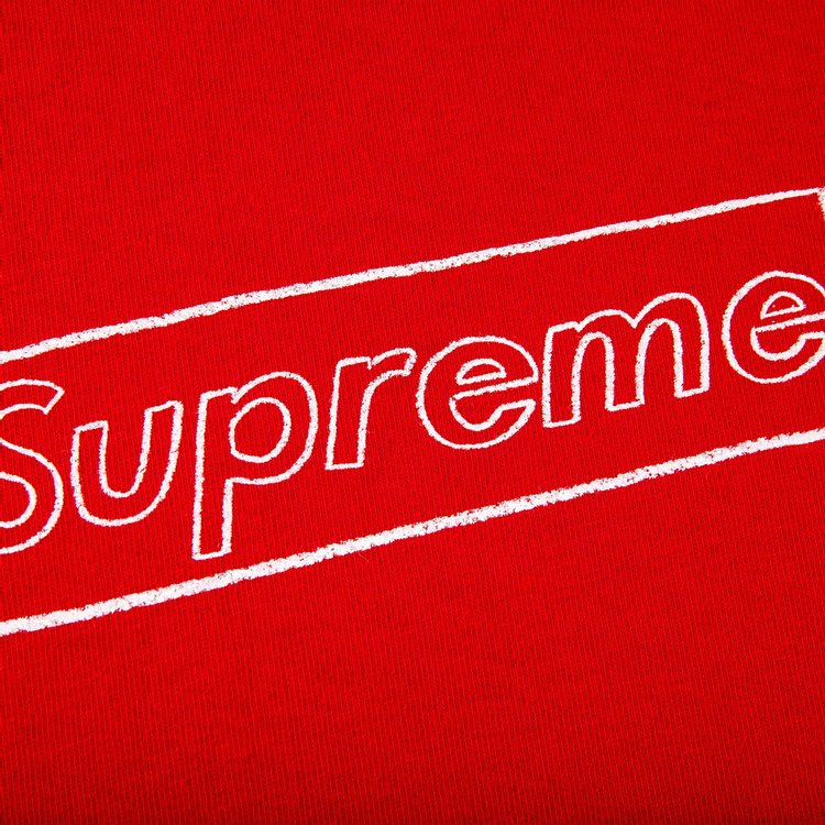 Supreme x KAWS Chalk Logo Tee Red