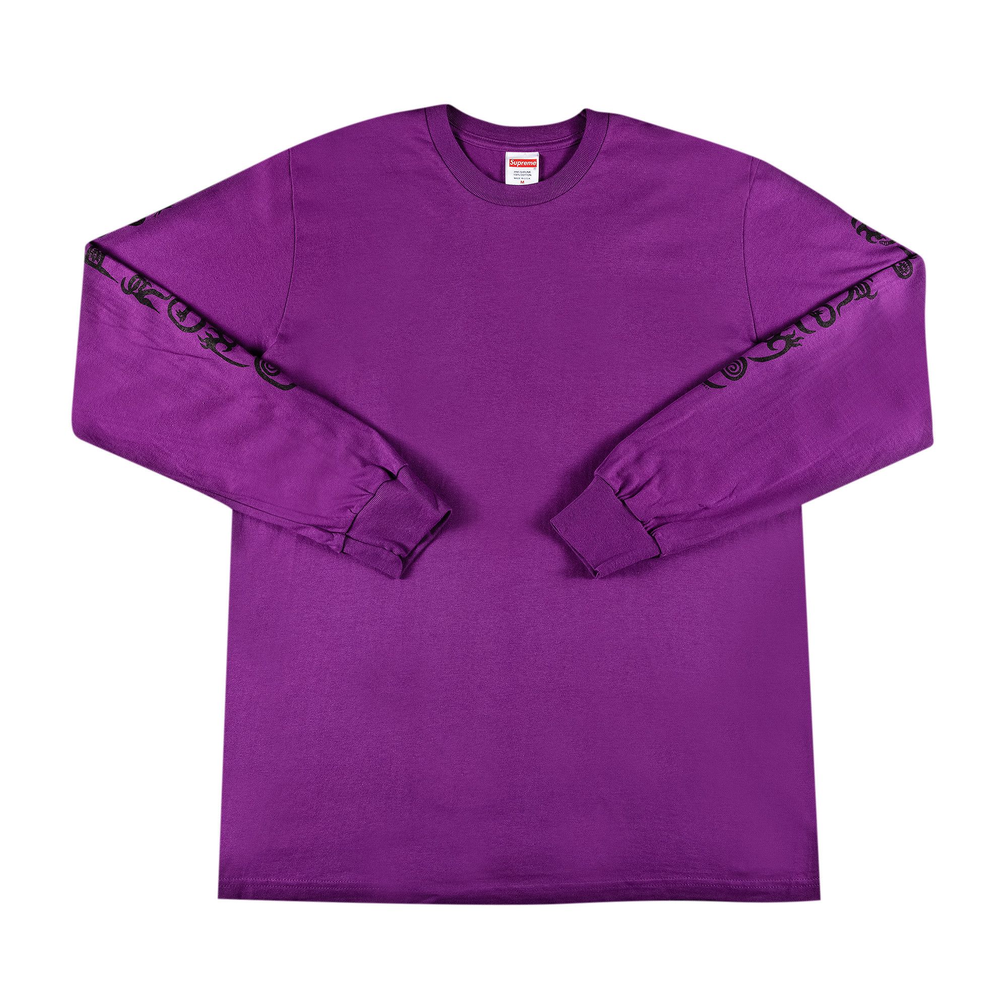 Supreme purple outlet long sleeve