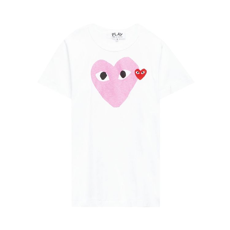Comme des Garcons PLAY Colour Heart Tee WhitePink