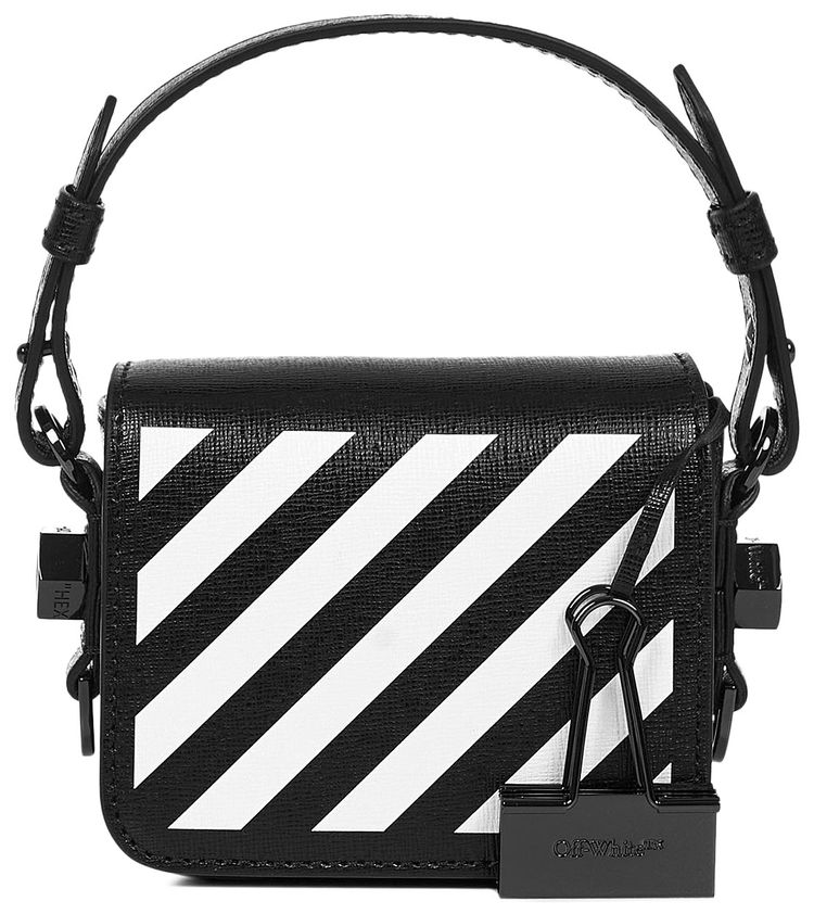 Off White Diag Baby Flap Bag Black