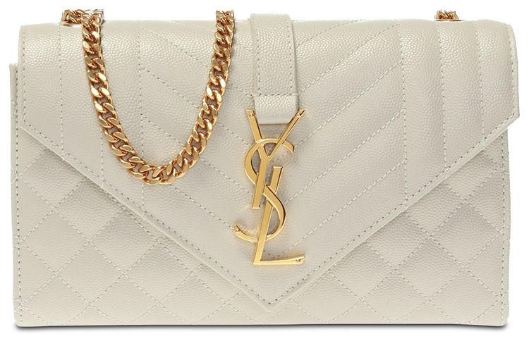 Saint Laurent Small Envelope Chain Bag Cream