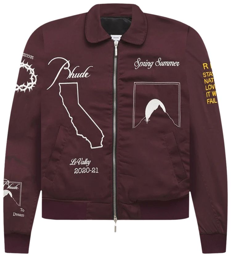 Rhude Signal Bomber Maroon