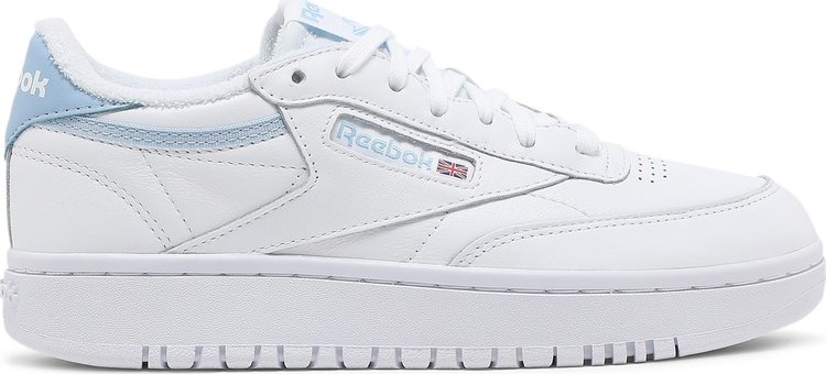 Reebok club C double trainers in white and blue