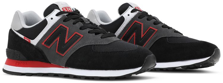 New Balance 574 Black Velocity Red