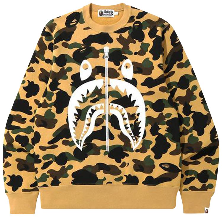 BAPE 1st Camo Shark Crewneck Yellow