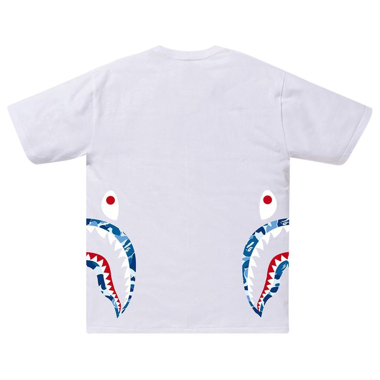 BAPE ABC Camo Side Shark Tee WhiteBlue