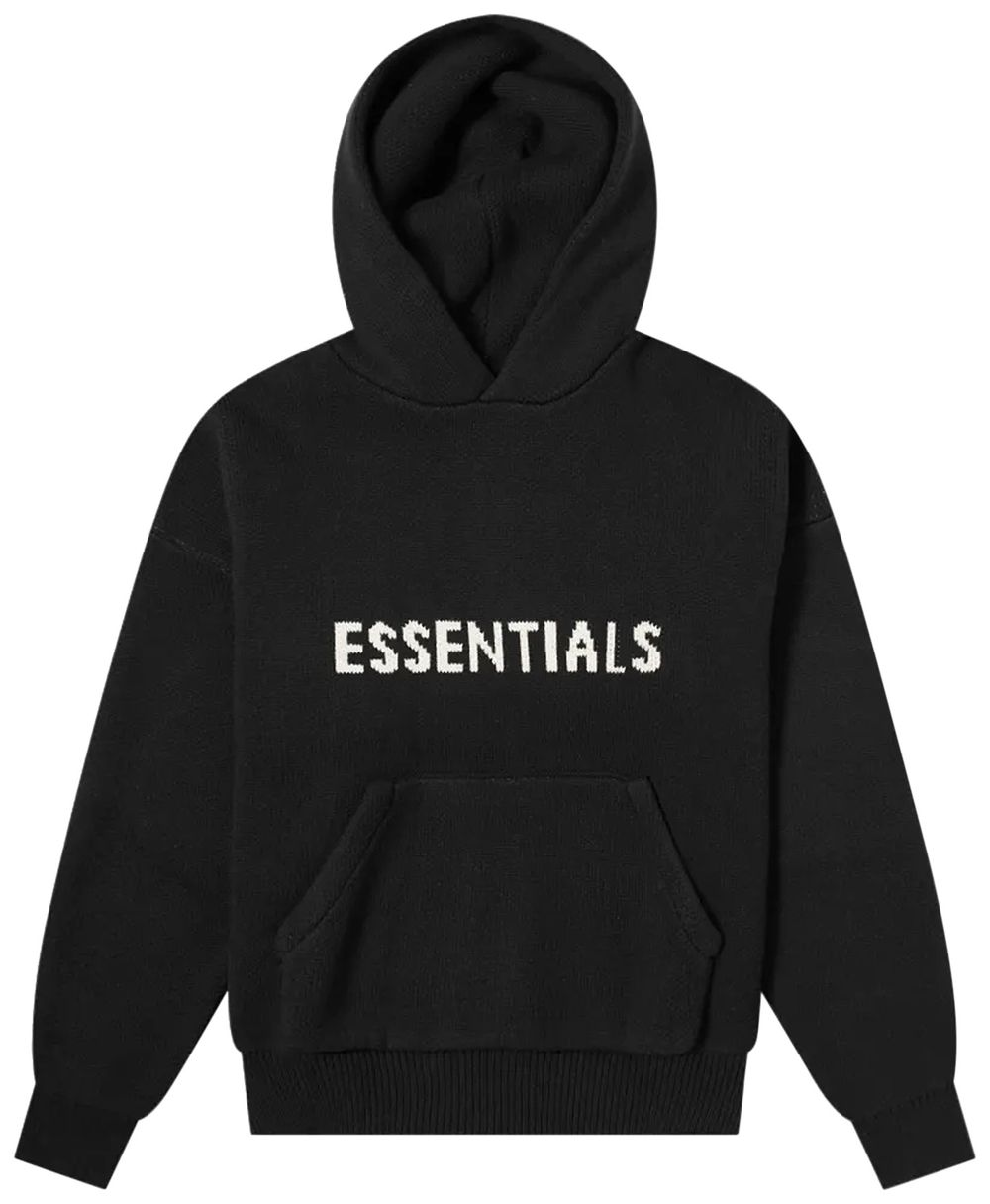 Buy Fear of God Essentials Knit Hoodie Black 192SP212050F GOAT