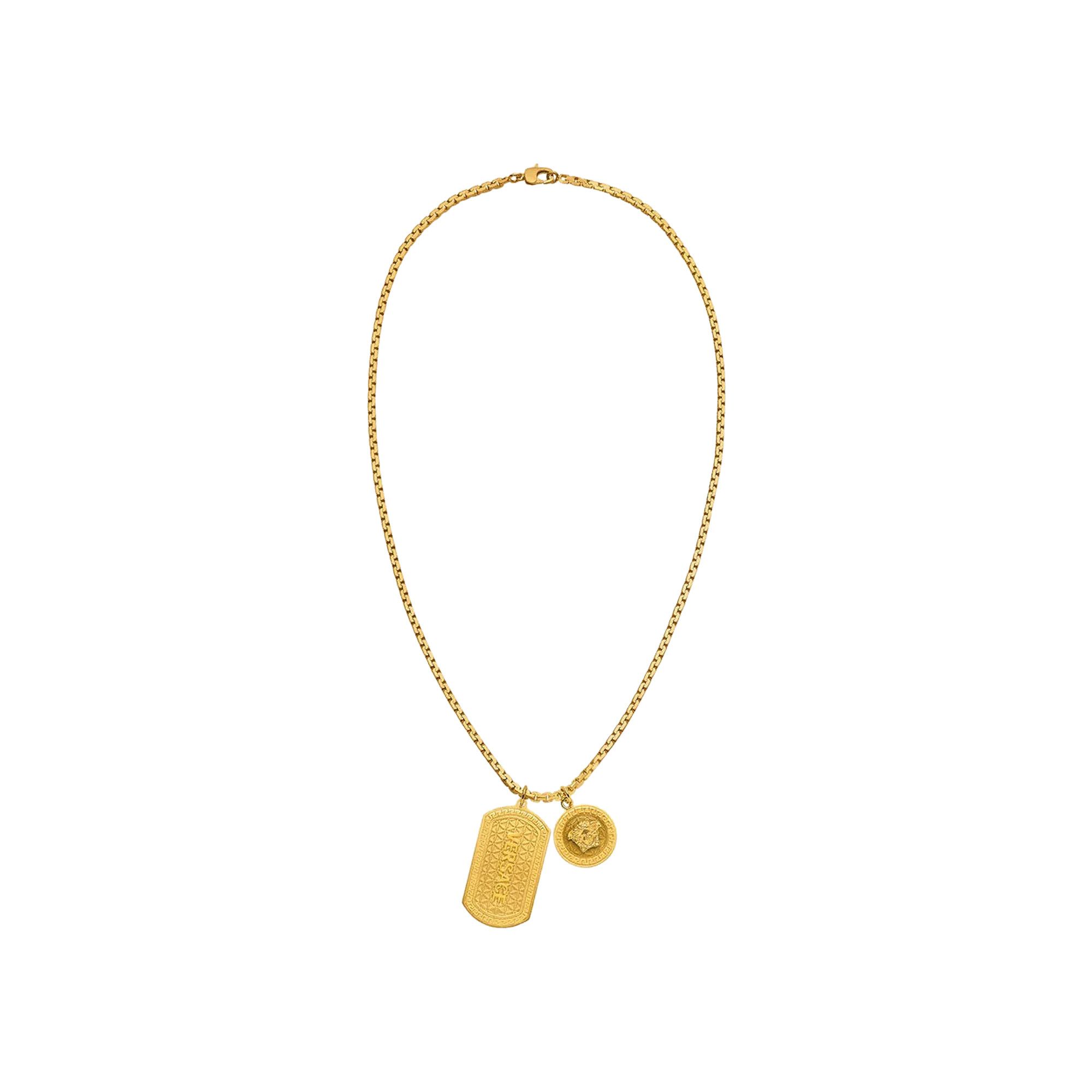 Buy Versace Metal Necklace Black Gold DG14698 DJMS D41O GOAT