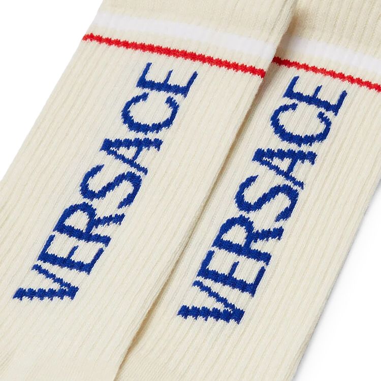 Versace Striped Socks WhiteBluette