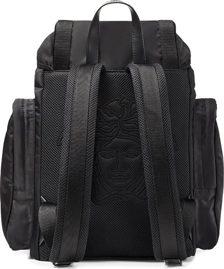 Versace La Medusa Baroccoflage Print Backpack Black