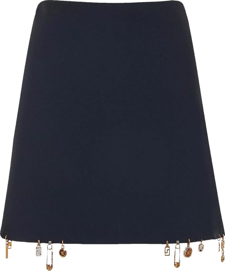 Versace Charm-Embellished Satin Mini Skirt 'Black'