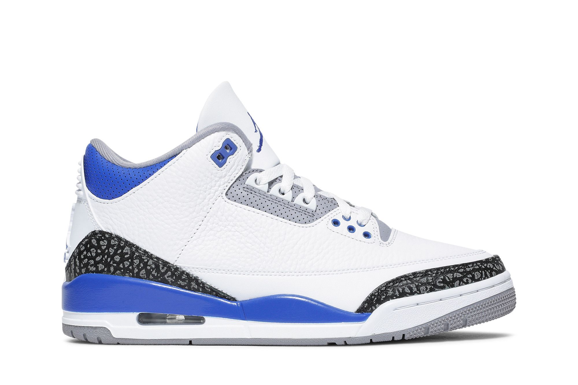 blue threes jordans