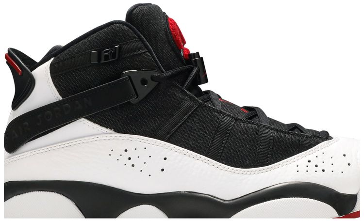 Air Jordan 6 Rings Black White Gym Red