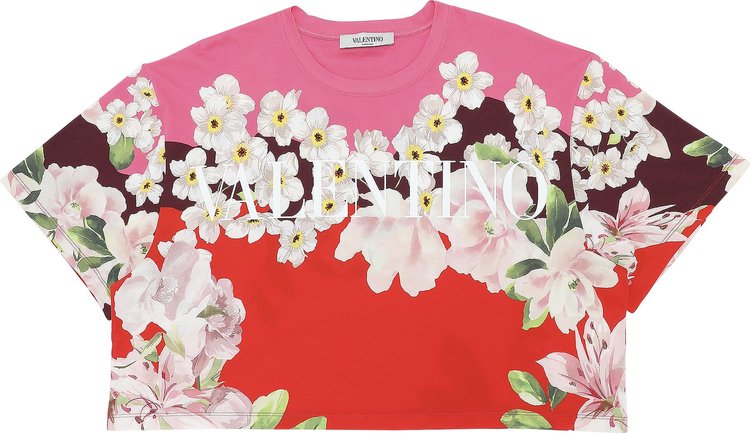 Valentino Floral Cropped T-Shirt 'Multicolor'