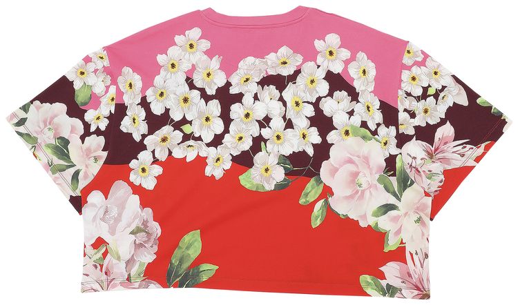 Valentino Floral Cropped T Shirt Multicolor