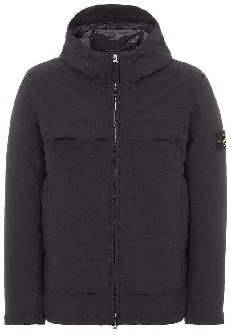 Stone Island Panelled Hooded Jacket Black