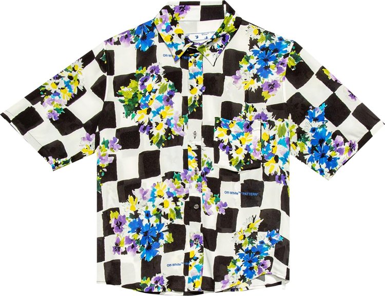 Off-White Check Flower Shirt 'Multicolor'
