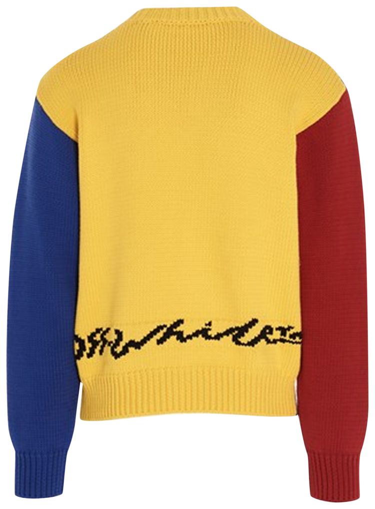 Off White Snake Chunky Knit Crewneck MulticolorRed