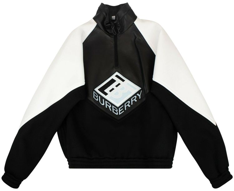 Burberry Logo Graphic Funnel Neck Sweater BlackWhite