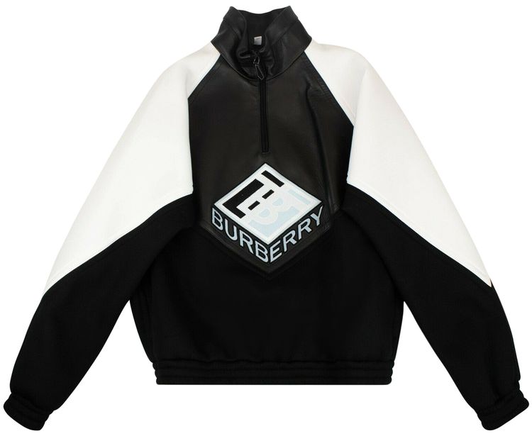 Burberry Logo Graphic Funnel Neck Sweater 'Black/White'