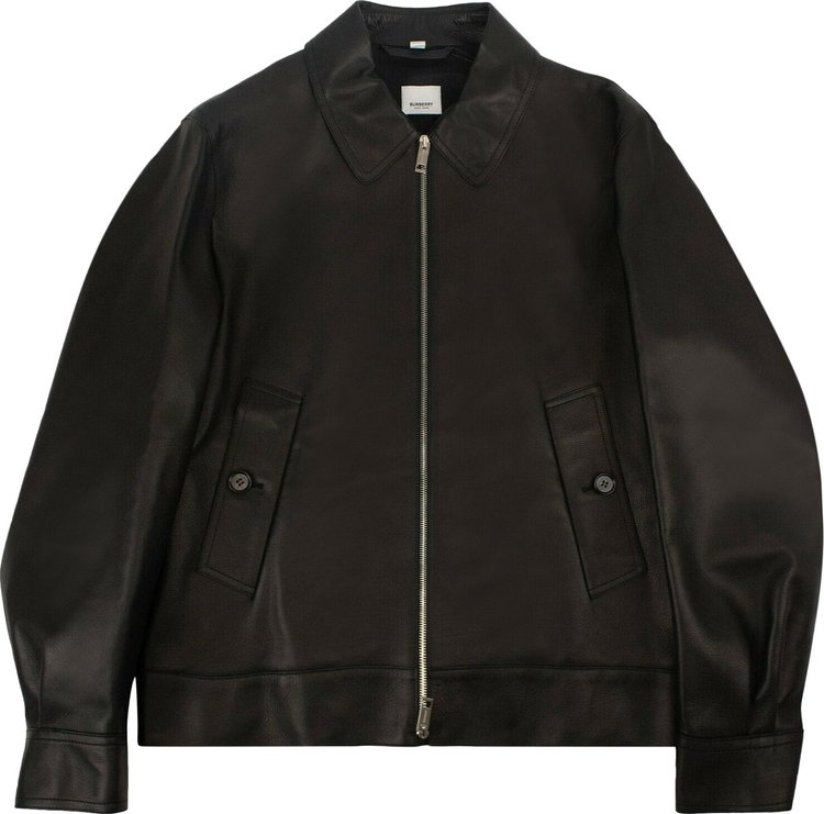Burberry Leather Bomber Jacket 'Black'