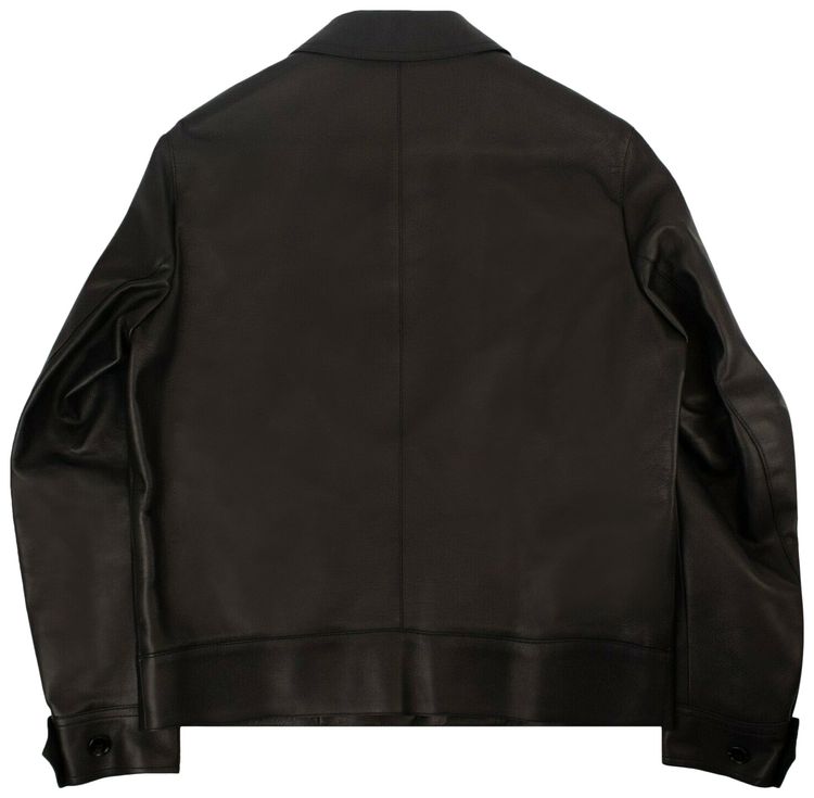 Burberry Leather Bomber Jacket Black
