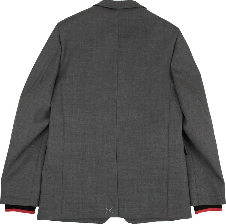 Burberry Stripe Detail Blazer Grey Melange