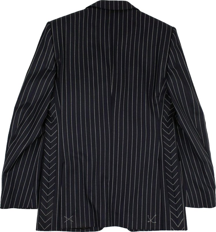 Burberry Pinstriped Blazer Navy