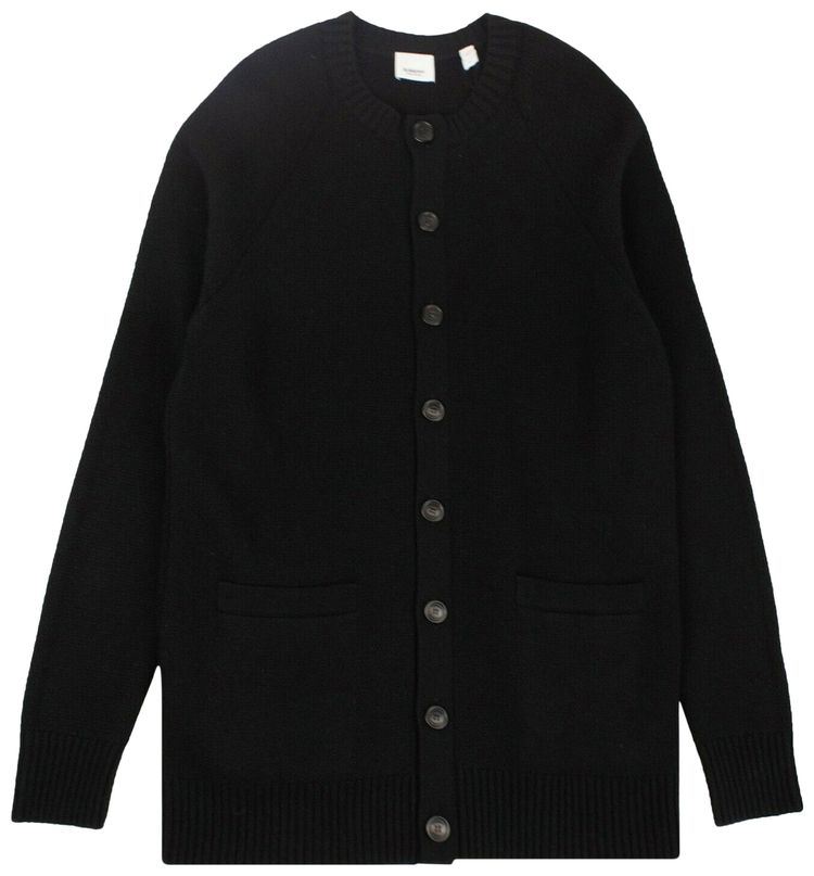 Burberry Cashmere Crew Neck Cardigan Black
