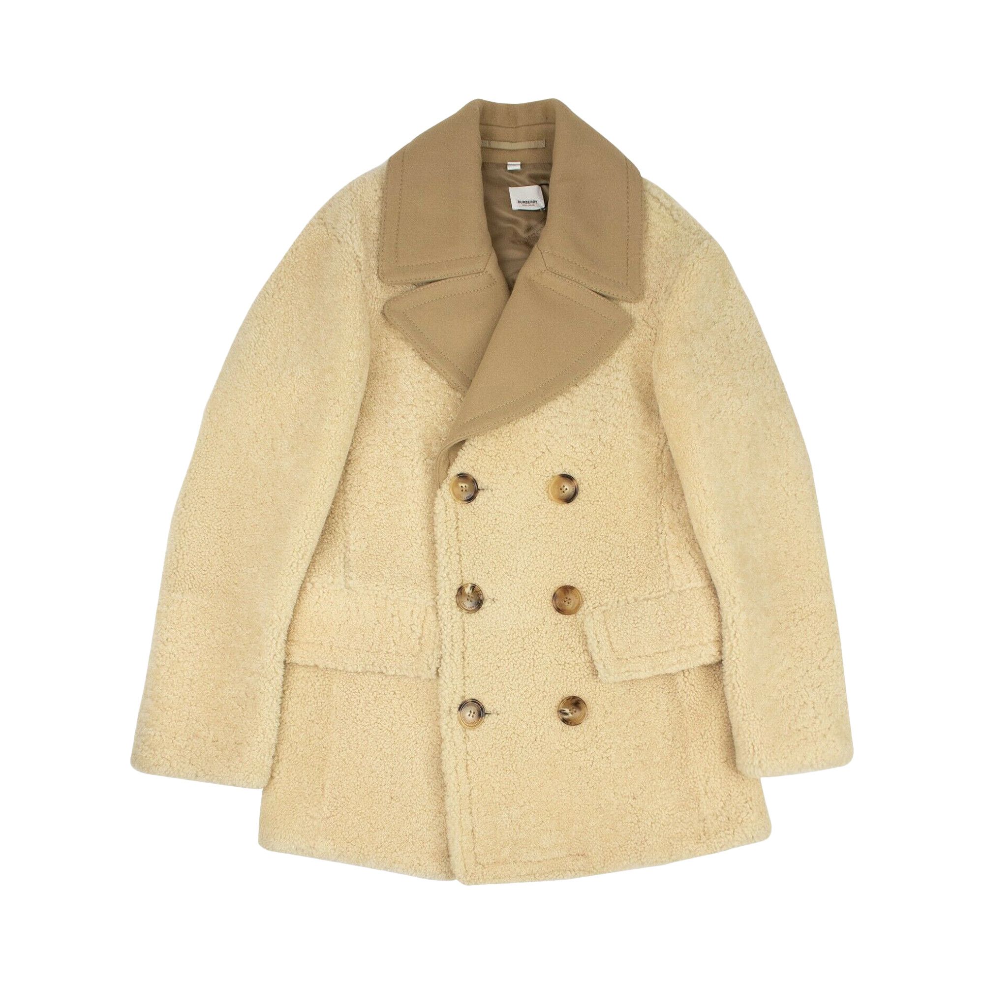 Burberry shearling pea coat on sale