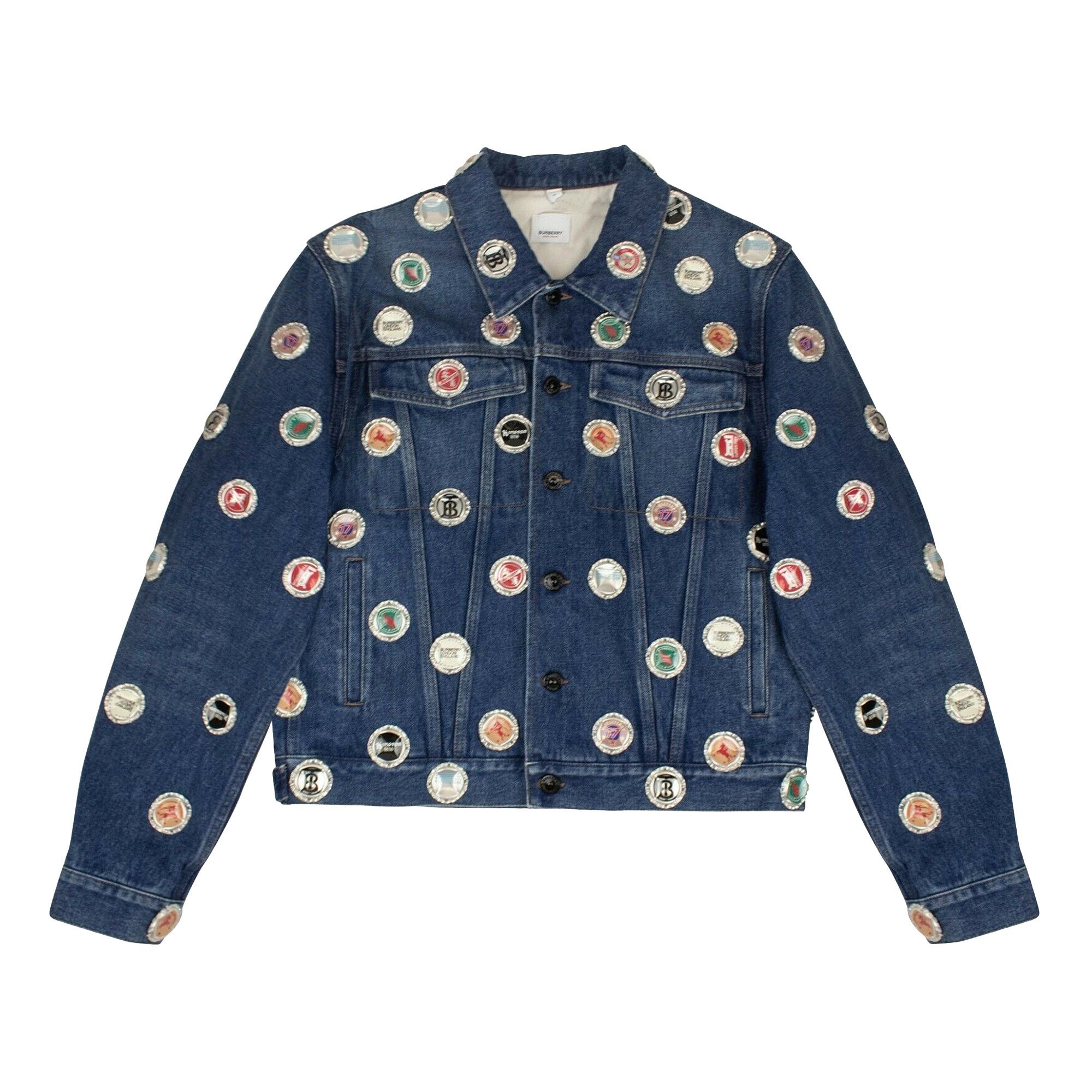 Buy Burberry Bottle Cap Detail Denim Jacket 'Blue' - 4559059