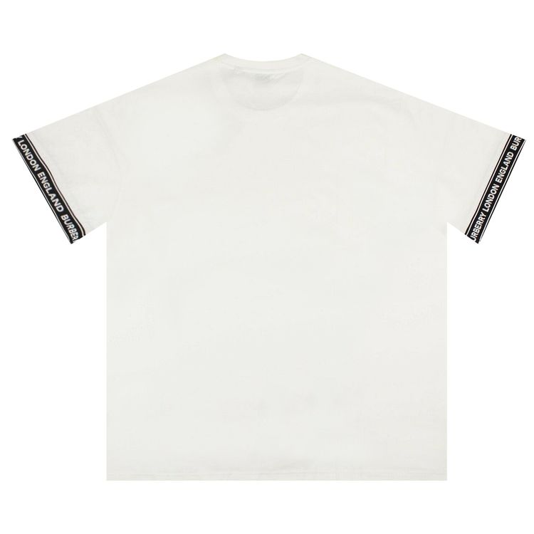 Burberry Logo Tape Over T Shirt White