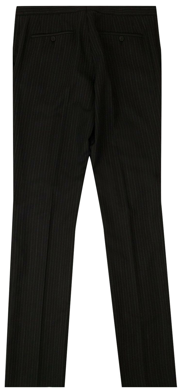 Burberry Pinstriped Wool Trousers Black