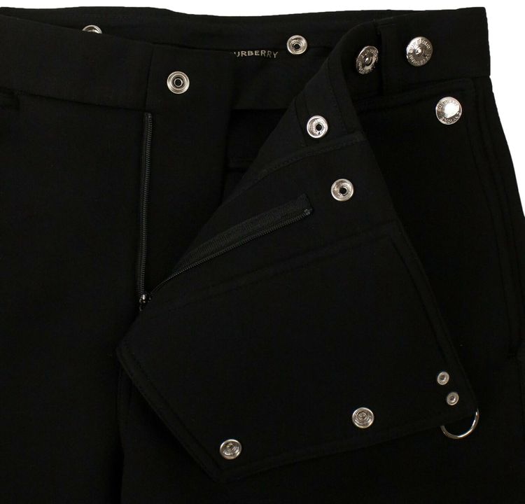 Burberry Press Stud Detail Trousers Black