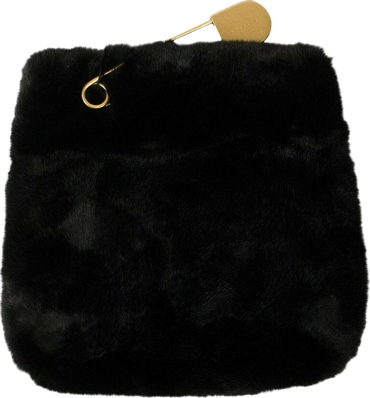 Burberry Fur Clutch Bag Black