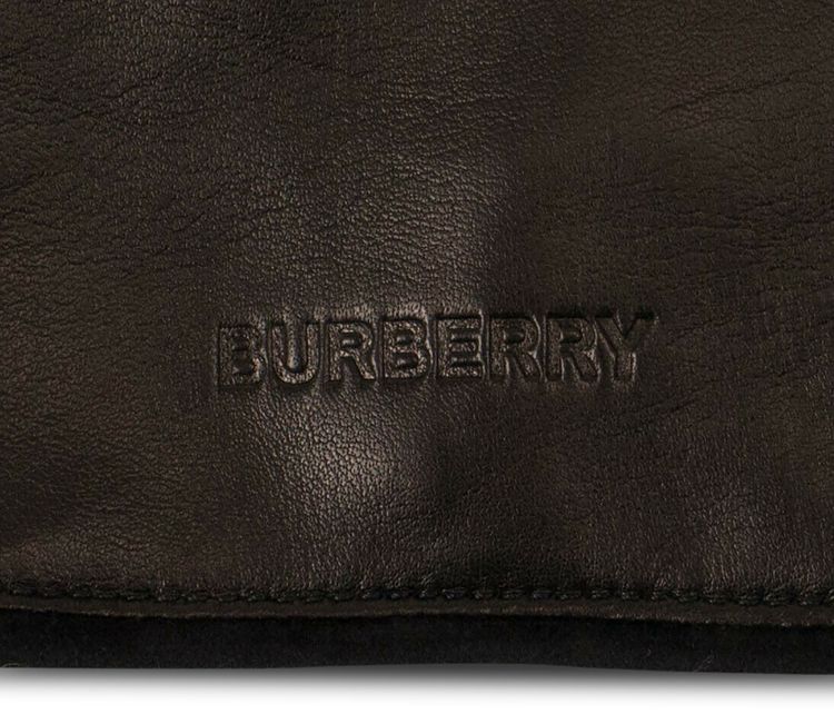 Burberry Embossed Logo Cashmere Lined Lambskin Gloves Black