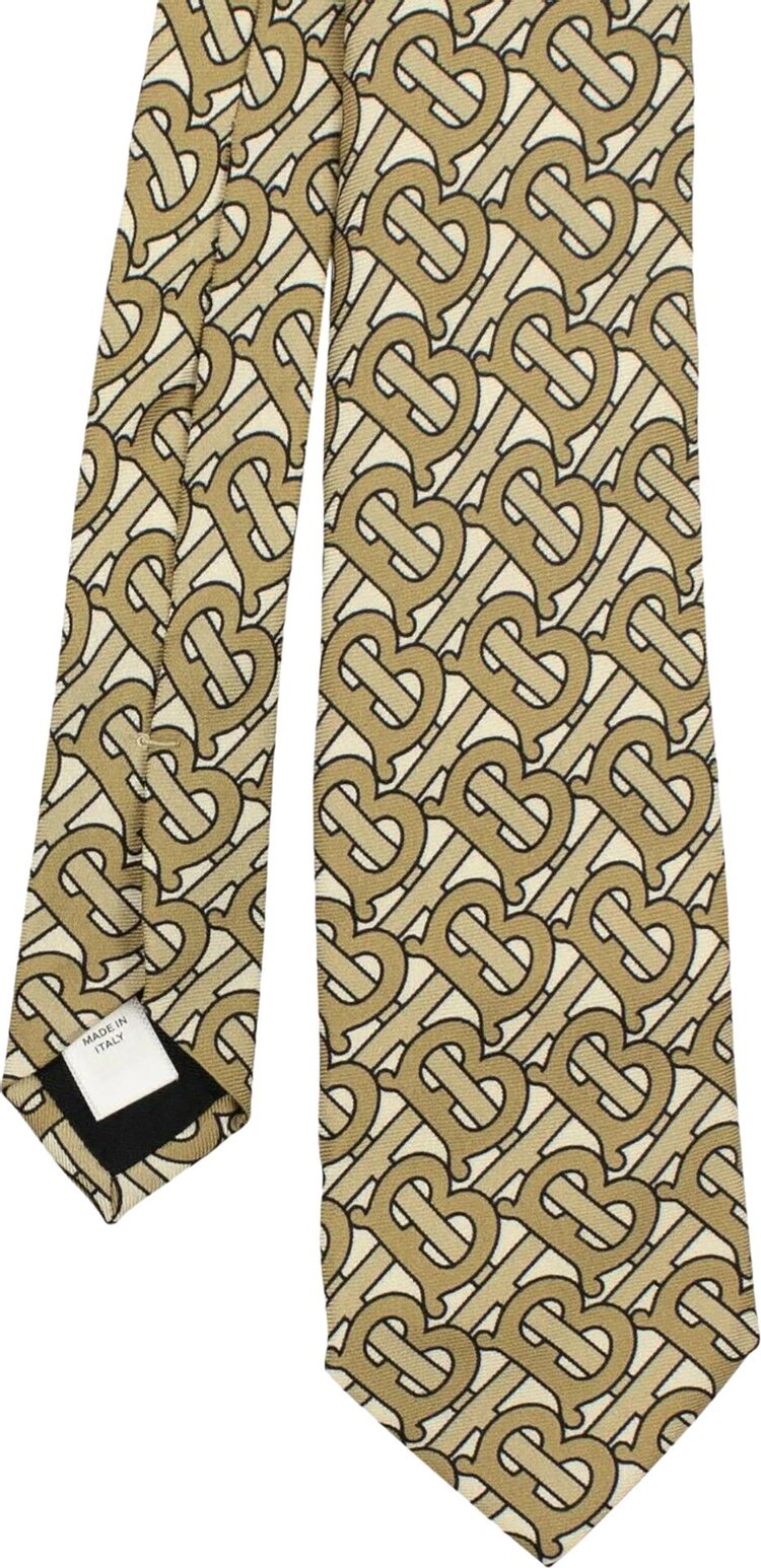 Burberry Logo Print Tie Beige