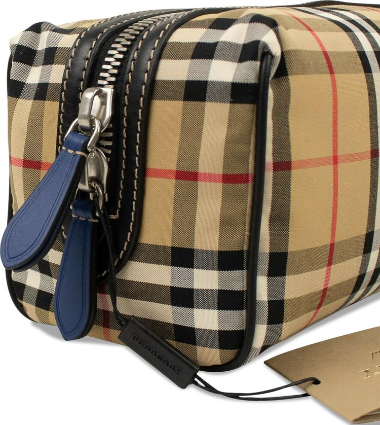 Burberry Vintage Check Toiletry Bag Tan