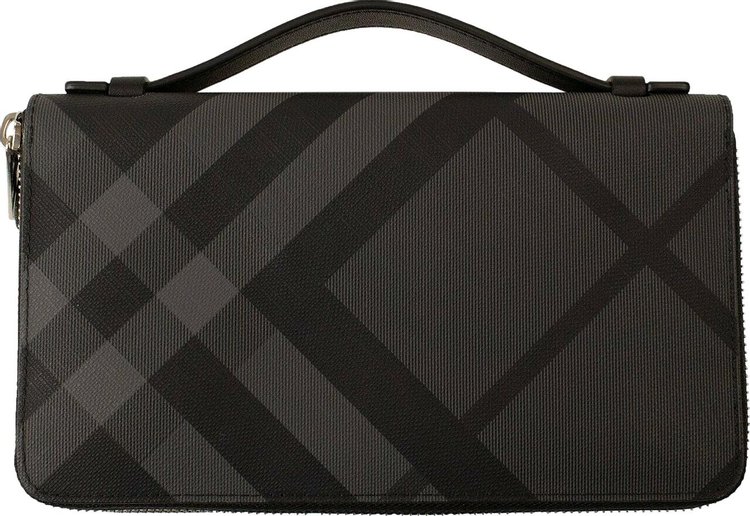 Burberry London Check Travel Wallet 'Charcoal'