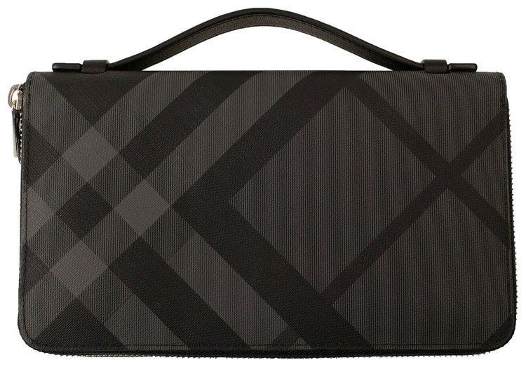 Burberry London Check Travel Wallet Charcoal