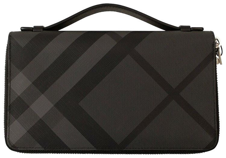 Burberry London Check Travel Wallet Charcoal