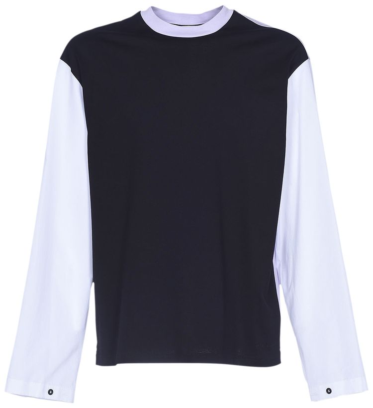 Marni Long Sleeve T Shirt BlackLight LilacLily White