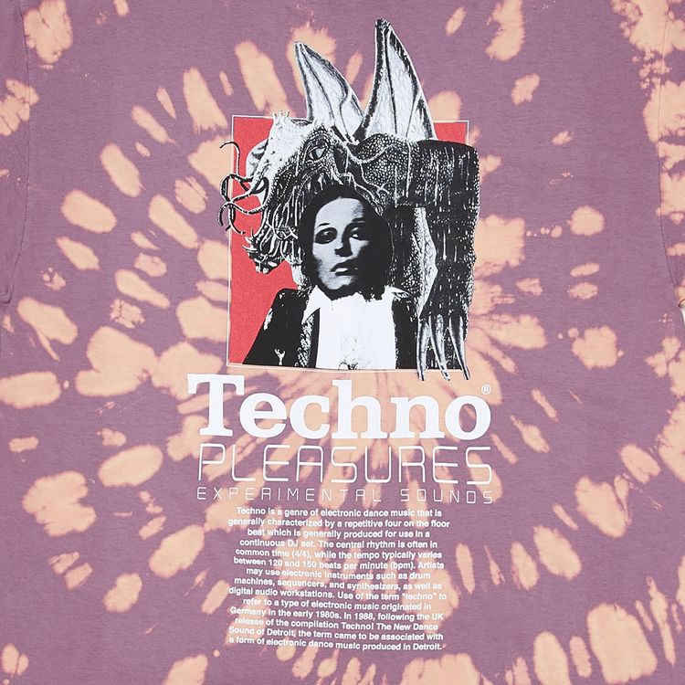 Pleasures Techno T Shirt Orange Dye