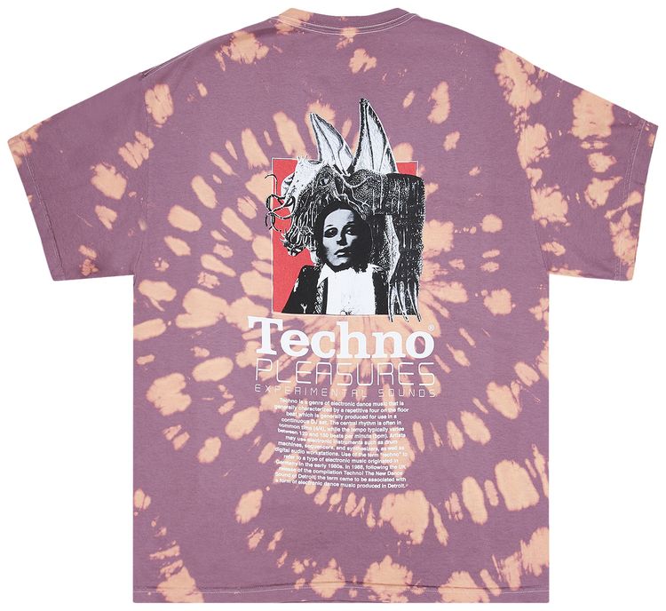 Pleasures Techno T Shirt Orange Dye