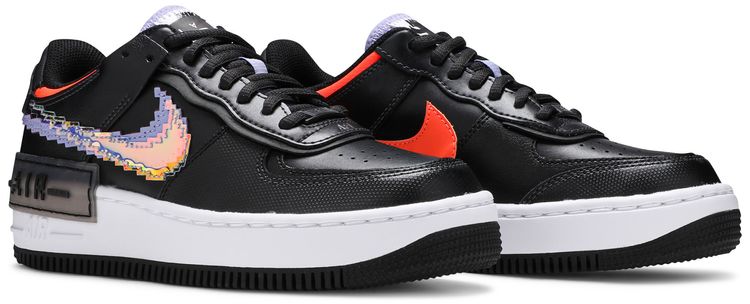 Nike Wmns Air Force 1 Shadow SE Pixel Swoosh   Off Noir