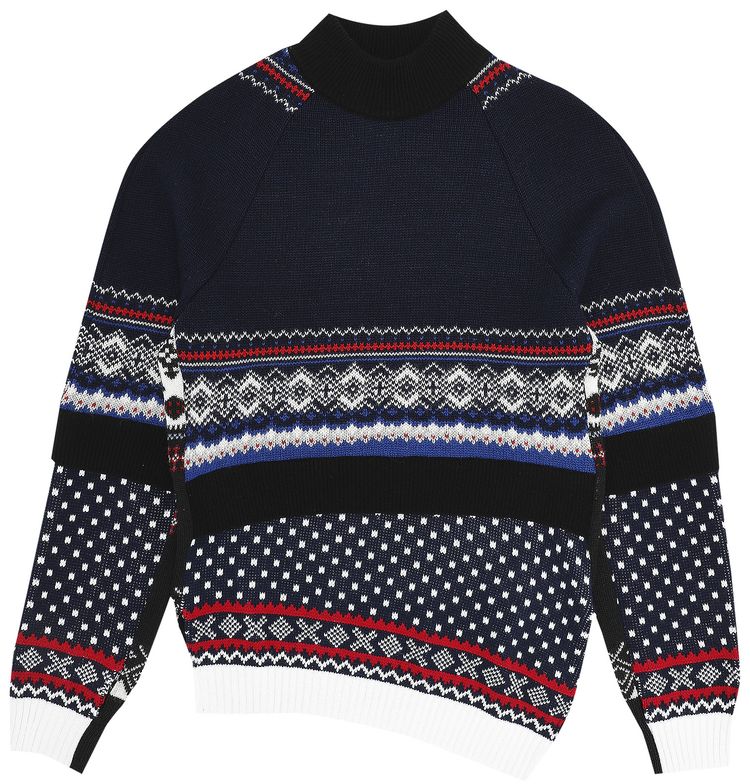 Marine Serre Regenerated Wool Knit Sweater Grey