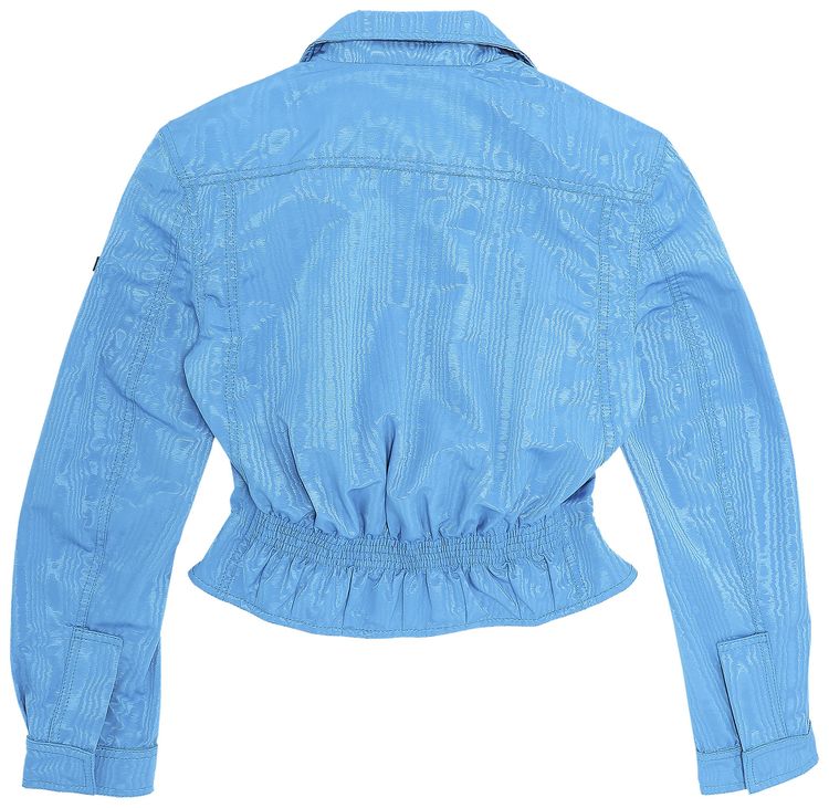 Marine Serre Shaped Short Bomber Jacket Cobalt