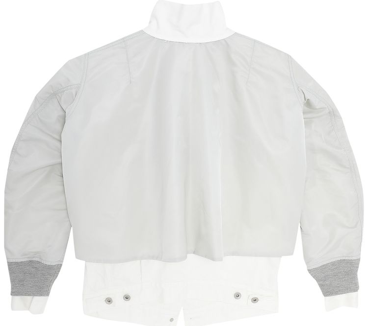 Sacai Denim Nylon Twill Blouson Light GreyOff White
