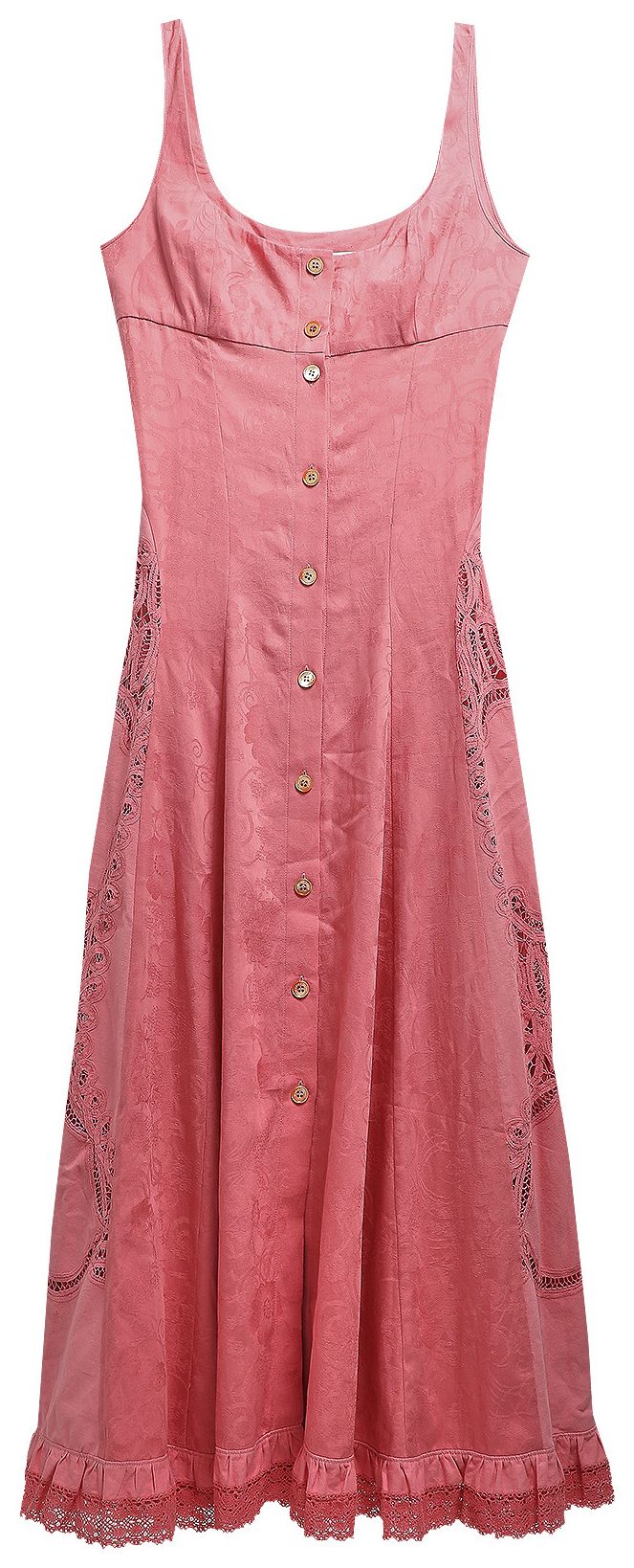 Marine Serre Regenerated Pillowcase Button Up Dress Tea Rose