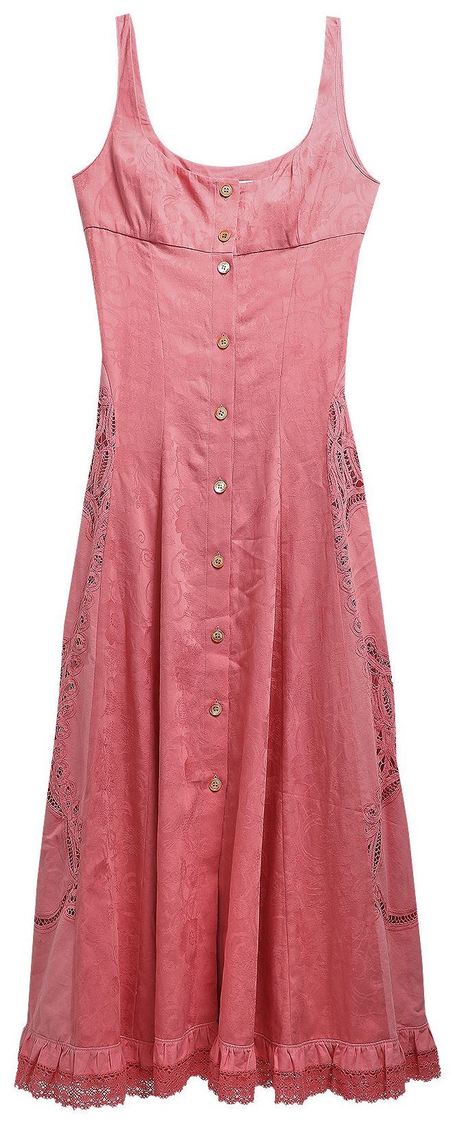 Marine Serre Regenerated Pillowcase Button Up Dress 'Tea Rose'